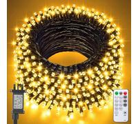 Jsdoin Christmas Tree Lights Plug in,20m 200 LED Outdoor Fairy Light Mains Powered, Waterproof Warm White String Light with Remote/8 Modes/Timer for Outside Indoor Garden Bedroom Decorations