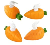 Jsdoin Easter Bunny & Carrot Pull Back Racers for Kids Easter Party Bag Fillers or Gift Ideas,(Pack of 4)