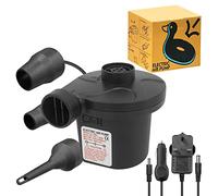 Jsdoin Electric Pump for Inflatables with 3 Nozzles, AC 240V/DC 12V 50W High Power Electric Air Pump for Air Bed Mattress Inflatables Paddling Pool Beach Toys, Fill Inflator Deflator