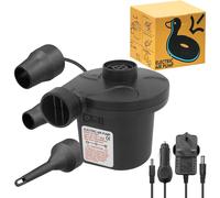 Jsdoin Electric Pump for Inflatables with 3 Nozzles, AC 240V/DC 12V 50W High Power Electric Air Pump for Air Bed Inflatables Paddling Poo Toys