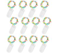 Jsdoin Fairy Lights, 12 Pack 2m 20 Led Battery Operated String Lights Copper Wire Light for Indoor Outdoor Lighting, Bedroom, Wedding Decor, Party, Christmas, Tree Decoration (Multicolour)