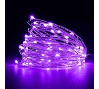 Jsdoin Fairy Lights, 2 PCS 50 LED Battery Operated String Lights Copper Wire Light for Indoor Outdoor Lighting, Bedroom, Wedding Decor, Party, Christmas, Tree Decoration(5M/16ft,Purple)