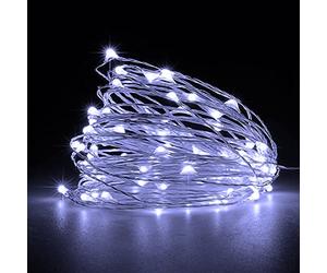 Jsdoin Fairy Lights, 2 PCS 50 LED Battery Operated String Lights Copper Wire Light for Indoor Outdoor Lighting, Bedroom, Wedding Decor, Party, Christmas, Tree Decoration(5M/16ft，CoolWhite)
