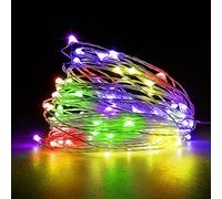 Jsdoin Fairy Lights, 50 LED Battery Operated String Lights Copper Wire Light for Indoor Outdoor Lighting, Bedroom, Wedding Decor, Party, Christmas, Tree Decoration (Mutilcolour, 2 Pcs 5m50leds)