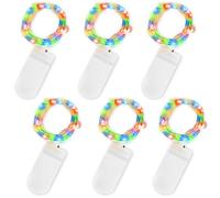 Jsdoin Fairy Lights, 6 Pack 2m 20 Led Battery Operated String Lights Copper Wire Light for Indoor Outdoor Lighting, Bedroom, Wedding Decor, Party, Christmas, Tree Decoration (Multicolour)