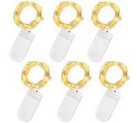 Jsdoin Fairy Lights, 6 Pack 2m 20 Led Battery Operated String Lights Copper Wire Light for Indoor Outdoor Lighting, Bedroom, Wedding Decor, Party, Christmas, Tree Decoration (Warm White)