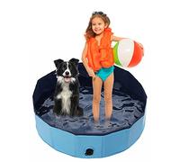Jsdoin Foldable Dog Pool, Portable Paddling Pool, Pet Kids Bath Swimming Pool, Non-Slip PVC Kiddie Pool for Kids, Dog Cat Bathing Tub For Garden Patio Bathroom(80 * 20cm)