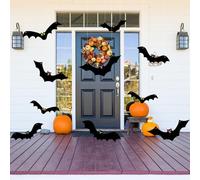 Jsdoin Halloween Hanging Bats, 12PCS Halloween Flying Bat Hanging Decorations Flying Bat with Glowing Eyes for halloween Decor Outdoor Yard Party Decoration Supplies