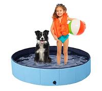 Jsdoin Large Foldable Dog Pool, PVC Non-Slip Paddling Pool for Dogs, Portable Dogs Paddling Pool for Dog Bath Swimming Pool for Indoor Outdoor(120 * 30cm)