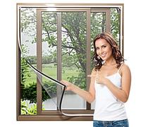 Jsdoin Magnetic Fly Screen Window, Adjustable DIY Window Fly Screen Max 110 * 120cm, Fly Screens for Windows, Magnetic Window Screen Easy Installation, no Drilling or screwing(White Frame Grey Mesh)