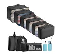 Jsdoin Packing Cubes for Suitcase,11 PCS Travel Luggage Packing Cubes for Backpack, Waterproof Essentials Suitcase Organiser Bags, Travel Accessories (Black)