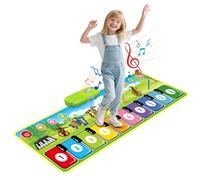 Jsdoin Piano Music Mat, Kids Musical Play Mat with 9 Piano Keyboard, Dance Mat Built in 19 Sounds & Recording Function Toddler Toys for 2 3 4 5 6+ year Old Boys Girls Kids Birthday Gifts