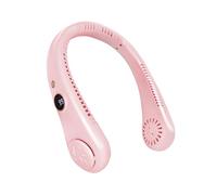 Jsdoin Portable Neck Fan, Neck Fans USB Rechargeable, 5 Speed Hanging Bladeless Fan,360 Degrees Airflow Neck Fans for Men Women Rechargeable (Pink)