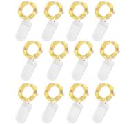 Jsdoin sdoin Fairy Lights, 12 Pack 2m 20 Led Battery Operated String Lights Copper Wire Light for Indoor Outdoor Lighting, Bedroom, Wedding Decor, Party, Christmas, Tree Decoration (Warm White)