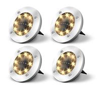 Jsdoin Solar Lights Outdoor Garden,Deck Lights Solar Powered - 8 LED,for Landscape,Walkway,Lawn,Steps Decks,Pathway Yard Stairs Fences,Garden Decorations Warm (4)