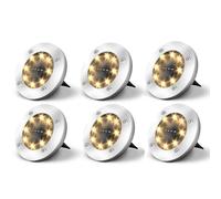 Jsdoin Solar Lights Outdoor Garden,Deck Lights Solar Powered - 8 LED,for Landscape,Walkway,Lawn,Steps Decks,Pathway Yard Stairs Fences,Garden Decorations Warm (6)