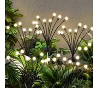 Jsdoin Solar Lights Outdoor Waterproof, Swaying Solar Garden Firefly Decorative Yard,Firefly Garden Lights Outdoor for Path Fence (4pack)