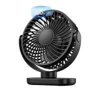 Jsdoin USB Desk Fan, Table Fans Ultra Quiet Desk Fan with LED Display USB-C Fast Charge 5000mAh Battery with 4 Speeds 90° Auto Tilt for Office,Home,Outdoor,Bedroom Table and Desktop