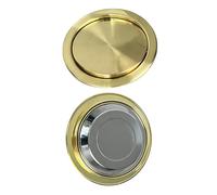 JSDQQG Embedded Countertop Trash Chute Round Cover Swing Flap, 430 Stainless Steel Trash Bin Lid for Kitchen Bathroom Office,Gold,21CM/8.27″