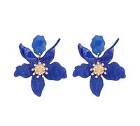 JSEA Womens Large Flower Earrings Dangle Gold Halo Dyeing Resin Drop Earrings Multi Color, Cubic Zirconia, No Gemstone