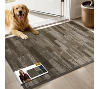 JSEI Dirt Trapper Door Mat 60 * 90 cm, Non-Slip Doormats Washable Entryway Rug, Welcome Floor Mat Absorbent Low Profile Dog Door Mats for Front Back Door, Muddy Wet Shoes & Paws, Brown