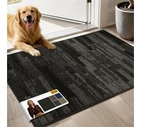 JSEI Dirt Trapper Door Mat 60 * 90 cm, Non-Slip Doormats Washable Entryway Rug, Welcome Floor Mat Absorbent Low Profile Dog Door Mats for Front Back Door, Muddy Wet Shoes & Paws, Dark Grey