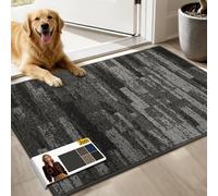 JSEI Dirt Trapper Door Mat 60 * 90 cm, Non-Slip Doormats Washable Entryway Rug, Welcome Floor Mat Absorbent Low Profile Dog Door Mats for Front Back Door, Muddy Wet Shoes & Paws, Light Grey