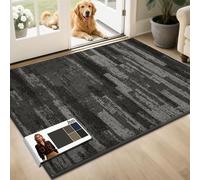 JSEI Dirt Trapper Door Mat 80 * 120 cm, Non-Slip Doormats Washable Entryway Rug, Welcome Floor Mat Absorbent Low Profile Dog Door Mats for Front Back Door, Muddy Wet Shoes & Paws, Light Grey