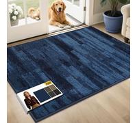 JSEI Dirt Trapper Door Mat 80 * 120 cm, Non-Slip Doormats Washable Entryway Rug, Welcome Floor Mat Absorbent Low Profile Dog Door Mats for Front Back Door, Muddy Wet Shoes & Paws, Blue