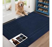 JSEI Entryway Rugs Doormat 80x120cm, Non-Slip Dirt Trapper Door Mats Indoor, Washable Absorbent and Stain Resist Welcome Floor Mat for Front Door, Dog Door Mat, Muddy Wet Shoes & Paws, Navy Blue