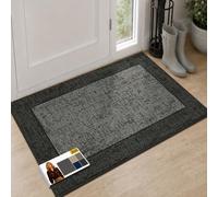 JSEI Non-Slip Washable Door Mat, Dirt Trapper Entrance Rug, 80x120cm Grey | Absorbent Dirt Trapper, Non-Slip TPR Backing, Washable Entrance Rug, Low-Profile Door Mat