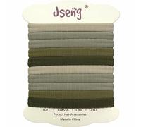 Jseng 10Packs Seamless Hair Ties for Women - No Damage Elastic Ponytail Holders Hair Accessories for Thick Curly Hair - Forest Green