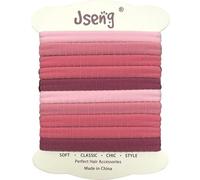 Jseng 10Packs Seamless Hair Ties for Women - No Damage Elastic Ponytail Holders Hair Accessories for Thick Curly Hair - Pastel Pink