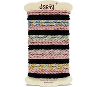 Jseng 28PCS Boho Hair Ties, Triple Twisted No Damage Elastic Bands, Durable Anti-Slip Hair Bracelets Hair Accessories for Women Colorful