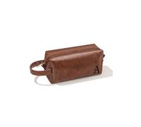JSENGIFT Personalized Name Toiletry Bag Gifts for Men, Anniversary Chrismas Valentines Fathers Day Birthday Gifts for Husband Dad Grandpa Brother Son Mens Leather Waterproof Toiletry Bag, Brown, A