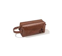 JSENGIFT Personalized Name Toiletry Bag Gifts for Men, Anniversary Chrismas Valentines Fathers Day Birthday Gifts for Husband Dad Grandpa Brother Son Mens Leather Waterproof Toiletry Bag, Brown, Adam