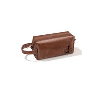 JSENGIFT Personalized Name Toiletry Bag Gifts for Men, Anniversary Chrismas Valentines Fathers Day Birthday Gifts for Husband Dad Grandpa Brother Son Mens Leather Waterproof Toiletry Bag, Brown, James
