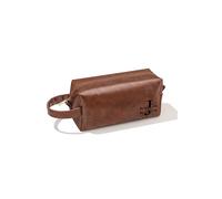 JSENGIFT Personalized Name Toiletry Bag Gifts for Men, Anniversary Chrismas Valentines Fathers Day Birthday Gifts for Husband Dad Grandpa Brother Son Mens Leather Waterproof Toiletry Bag, Brown, John
