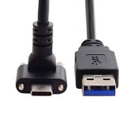 JSER Down Up Angled USB 3.1 Type-C Dual Screw Locking to Standard USB3.0 Data Cable 90 Degree Compatible for Camera