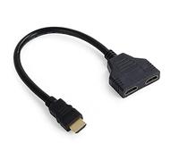 JSER HDMI Male to 2 HDMI Female 1 In 2 Out Splitter Cable Adapter Converter