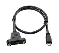 JSER Micro USB 5Pin Male to Female Extension Panel Mount Type USB 2.0 Cable with Screws 0.5m (50cm)