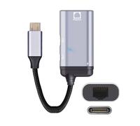JSER USB-C Type-C Host to RJ45 Female Gigabit 1Gbps Ethernet Networking with PD Female Power Short Cable Adapter 1000Mbps
