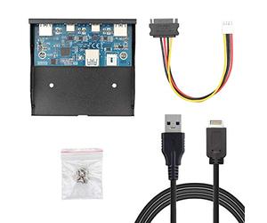 JSER USB-C & USB 3.0 HUB 4 Ports Front Panel Motherboard Cable for 3.5" Floppy Bay