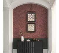 JSEVEM 16"×118" Extra Thick Luxury Red Copper Gold Rusty Metallic Concrete Wallpaper Peel and Stick Glossy Textured Metallic Concrete Contact Paper Vinyl Wall Stickers for Kitchen Cabinets Countertops