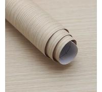 JSEVEM 40CM×3M Beige White Wood Wallpaper Peel and Stick Waterproof Wood Contact Paper Vinyl Wrap Removable Matte Textured Wood Furniture Sticker for Kitchen Cabinet Desk