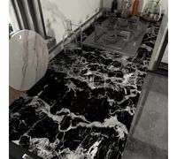 JSEVEM 40CM×3M Black White Pattern Marble Wallpaper Peel and Stick Thick Textured Waterproof Granite Sticky Back Plastic Contact Paper Self Adhesive Vinyl Wrap Worktop Stickers Decor Renter for Walls
