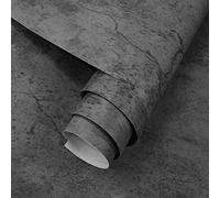 JSEVEM 40CM×5M Black Grey Blue Concrete Wallpaper Peel and Stick Industrial Self Adhesive Effect Vinyl Wrap Matte Cement Contact Paper Kitchen Worktop Covering Wall Tile Sticker for Desk Countertops
