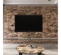 JSEVEM 40CM×5M Thick Brown Marble Wallpaper Peel and Stick Self Adhesive Sticky Back Plastic Vinyl Wrap Granite Contact Paper Worktop Covering Furniture Sticker for Kitchen Countertops Table Walls
