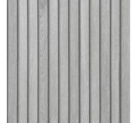 JSEVEM 40CM×9M Air Guide Design Extra Wide Thick 3D White Grey Wood Stripe Wallpaper Peel and Stick Faux Gray Wood Textured Contact Paper Vinyl Adhesive Furniture Sticker for Bedroom Bathroom Walls