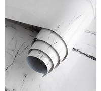 JSEVEM 40CM×9M White Grey Line Pattern Marble Wallpaper Peel and Stick Thick Textured Waterproof Gray Granite Contact Paper Self Adhesive Vinyl Wrap Sticky Worktop Stickers Decor Renter for Bedroom
